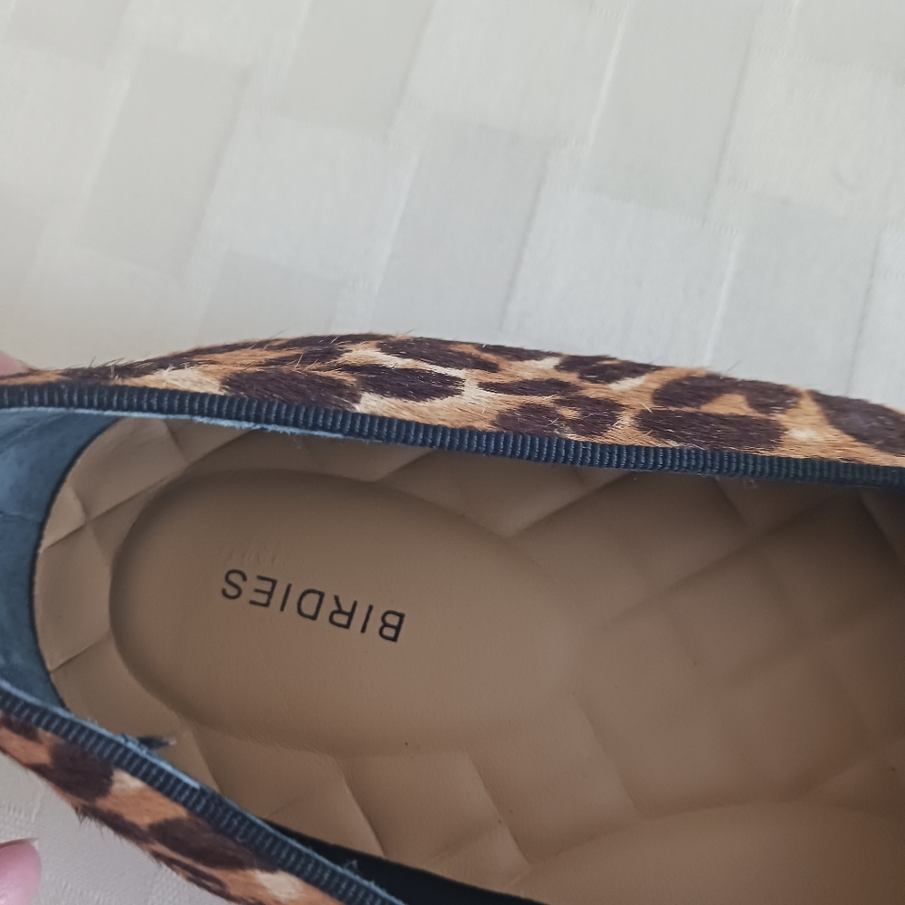 Birdies The Swift Leopard Print Calf Hair Slip On Sneakers - Picture 4 of 14